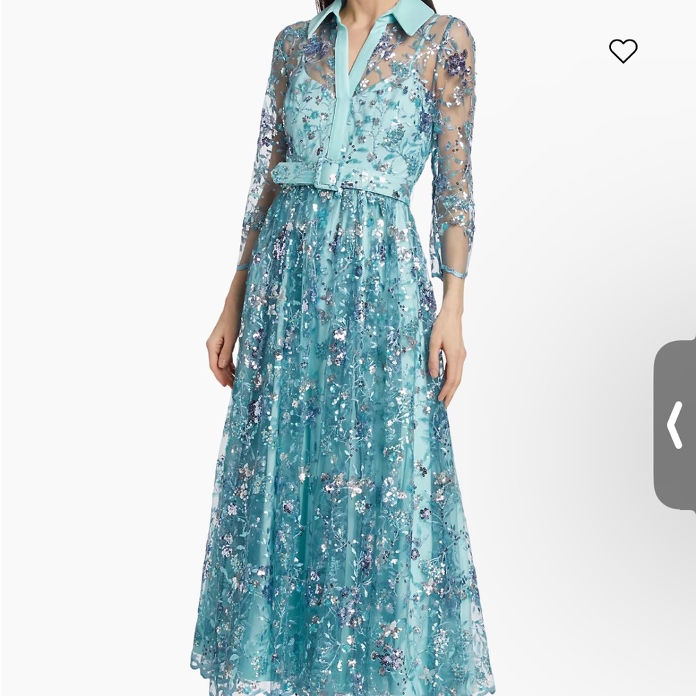 Badley Mischka blue multi midi gown - Picture 4 of 6